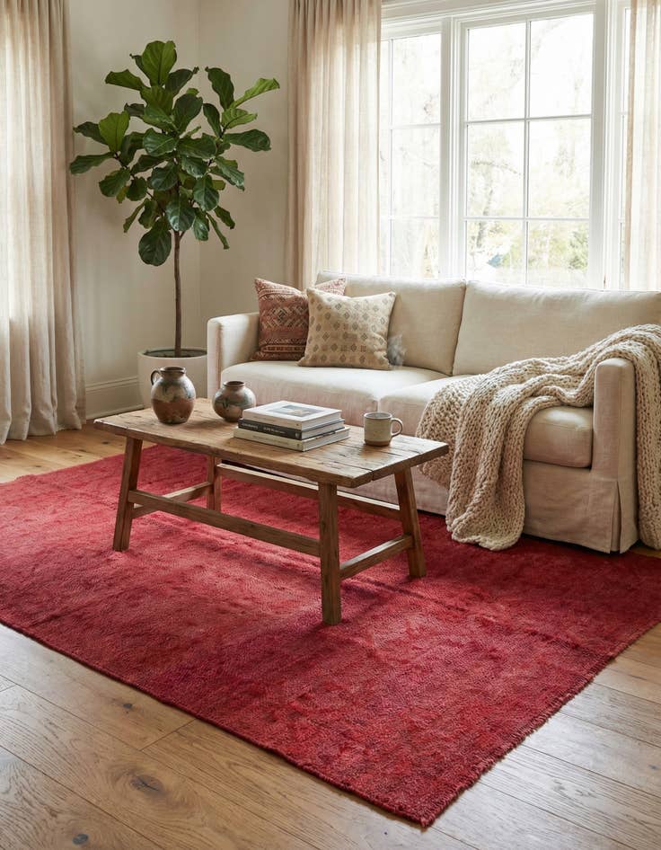 Detail image of 5' 3 x 8'  Hand Knotted Moroccan Wool Rug