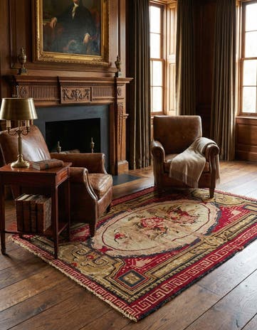 3' 9 x 5' 9 Hand Knotted Karabakh Persian Wool Rug