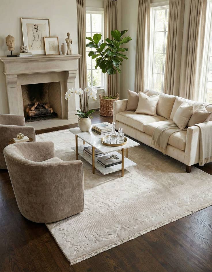 Detail image of  6' 7 x 9' 10  Hand Knotted Darya Wool Rug