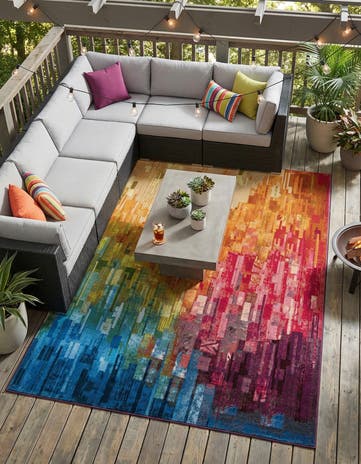 10' x 14' Easy-Clean Modern Indoor / Outdoor Rug