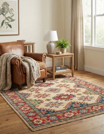 3' 11 x 5' 9 Hand Knotted Kazak Rug