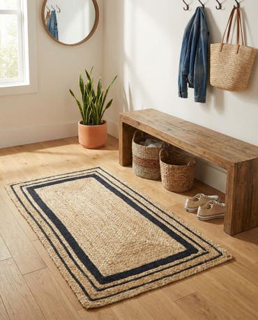  2' x 3' 1  Hand Braided Jute Rug