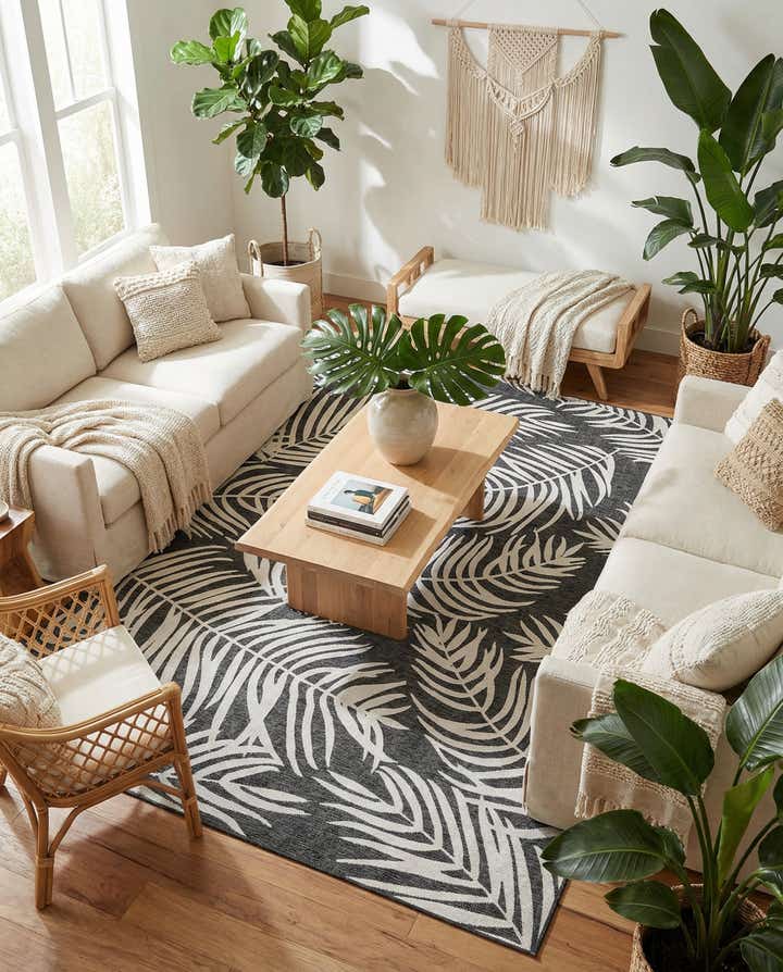 10' x 14' Easy-Clean Botanical Indoor / Outdoor Rug