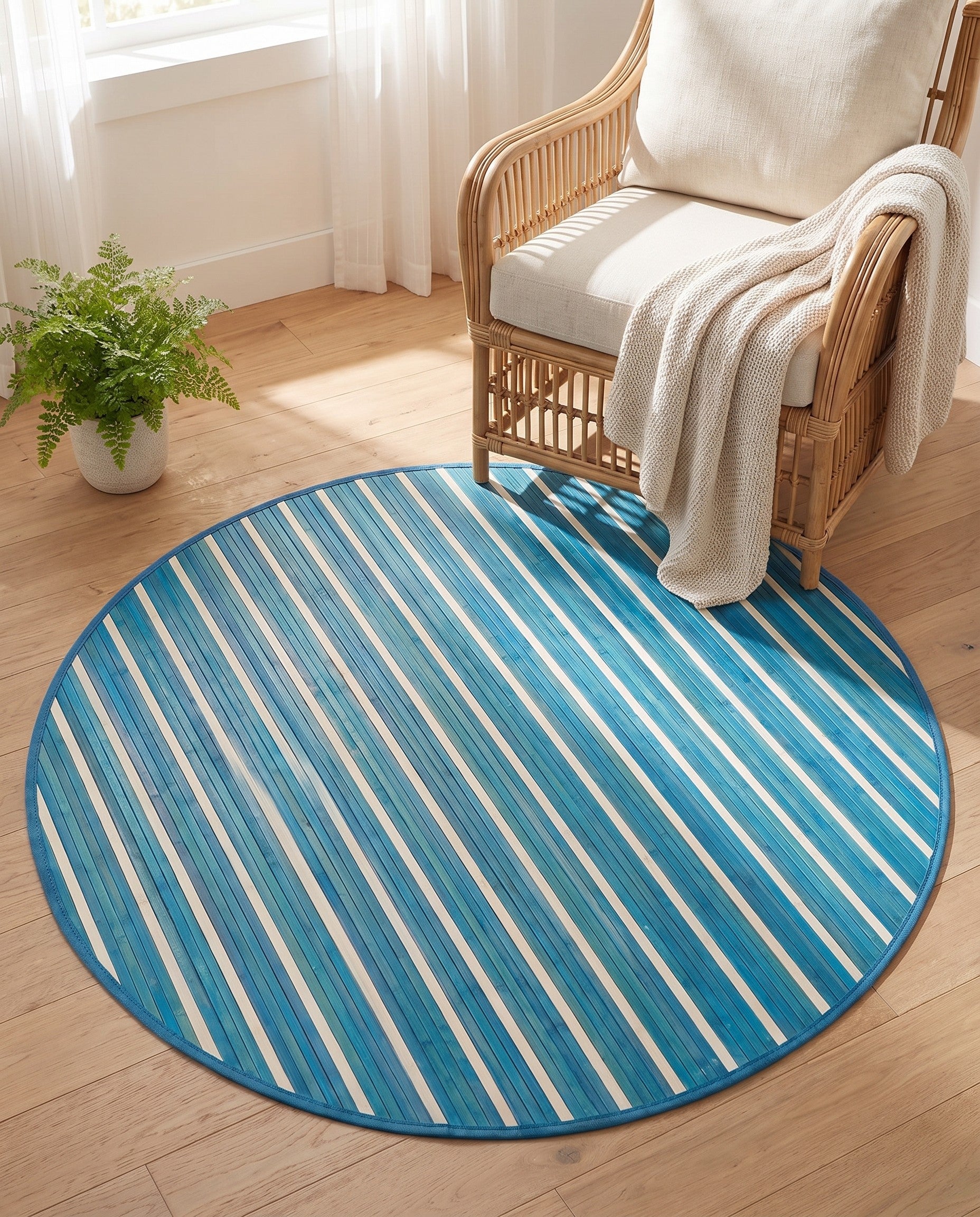 5' 3 x 5' 3 Bamboo Round Rug