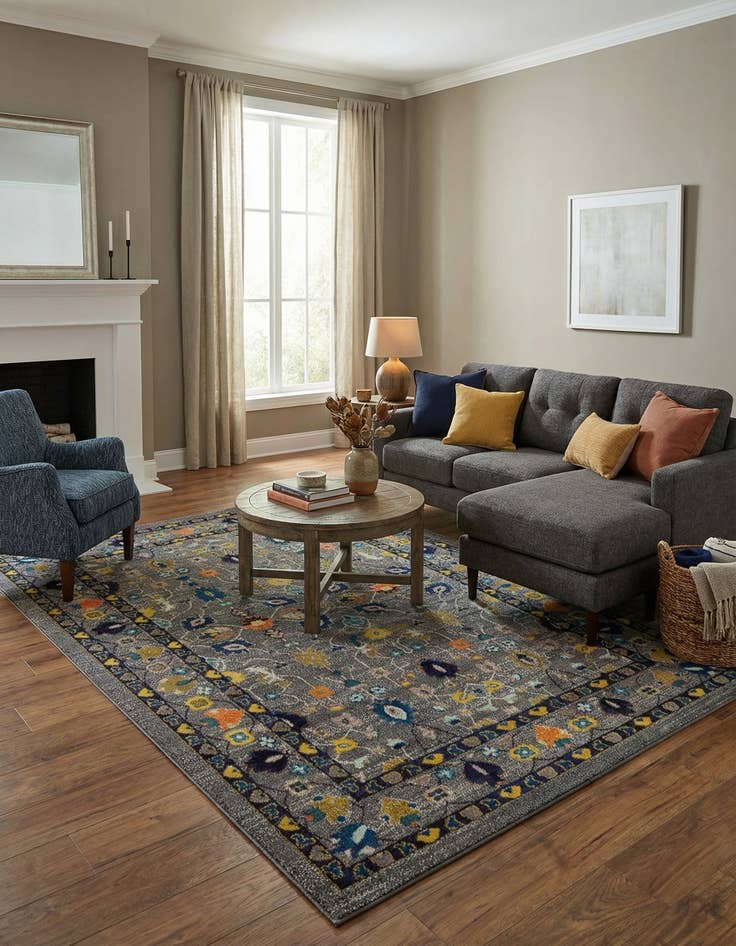 Detail image of 8' x 11' Washable Fleur Rug