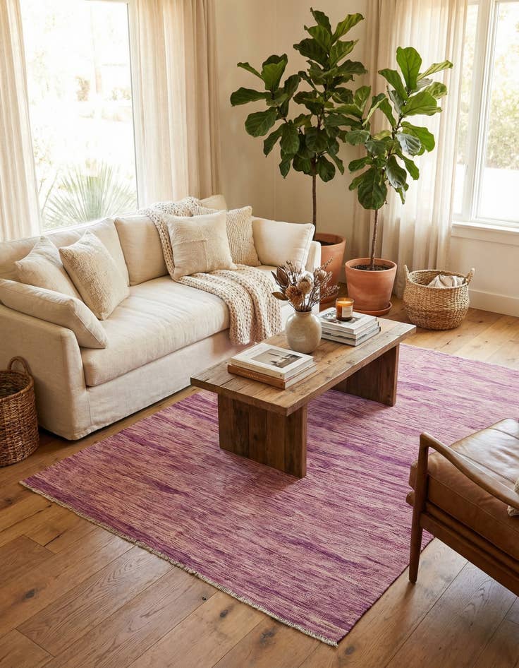 Detail image of  5' 7 x 8'  Hand Woven Kilim Modern Wool Rug