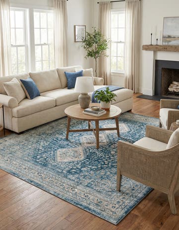 Navy Blue Newport Square Rug