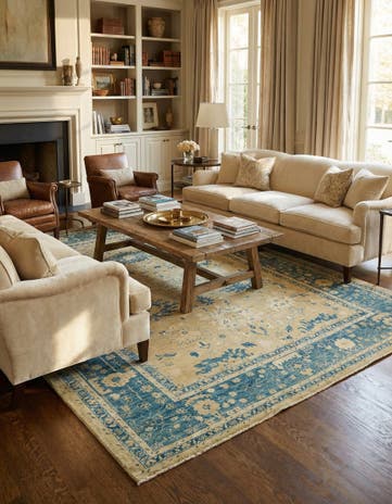 10' 5 x 14' 3 Hand Knotted Peshawar Ziegler Wool Rug
