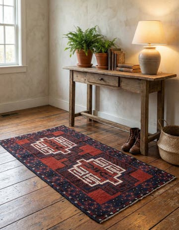2' 10 x 4' 6 Hand Knotted Balouch Persian Wool Rug