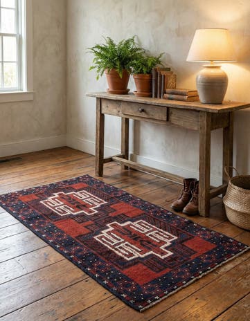 2' 10 x 4' 6 Hand Knotted Balouch Persian Wool Rug