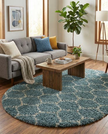  7' 10 x 10' Lattice Shag Oval Rug