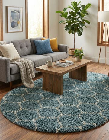 7' 10 x 10' Trellis Shag Oval Rug