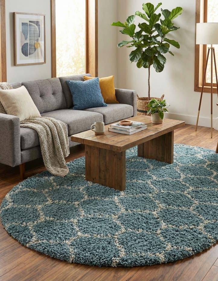 7' 10 x 10' Lattice Shag Oval Rug