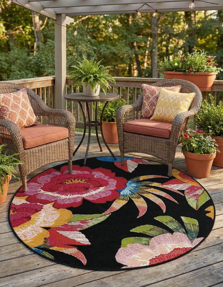 4' x 4' Easy-Clean Botanical Indoor / Outd...