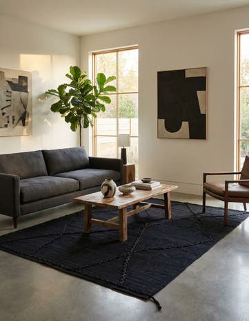 4' 4 x 5' 11 Hand Woven Kilim Modern Wool Rug