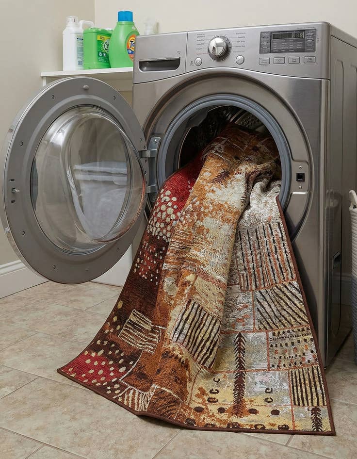 Detail image of 4' x 6'  Washable Modern Indoor / Outdoor Rug