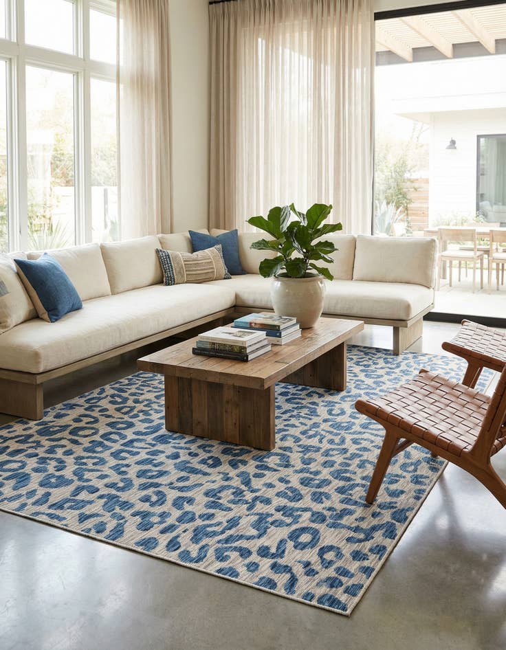 Detail image of  7' 10 x 11'  Washable Safari Indoor / Outdoor Rug