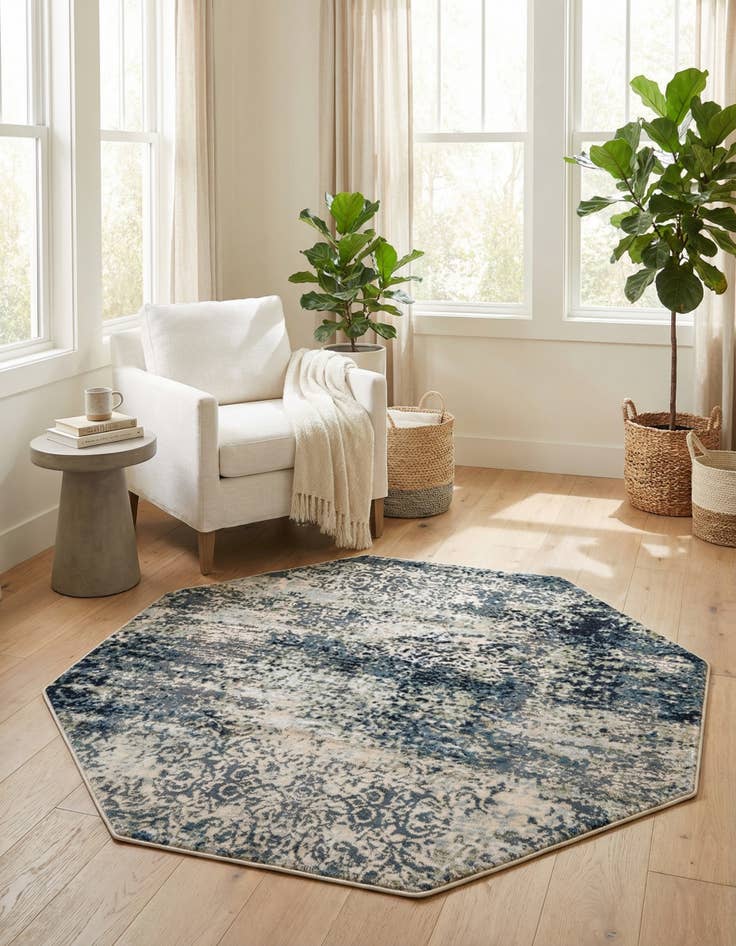 Detail image of 5' 3 x 5' 3 Gossamer Octagon Rug