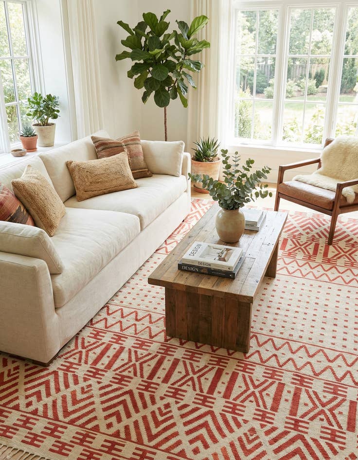 Detail image of 8' 7 x 9' 7  Hand Woven Kilim Modern Wool Square Rug