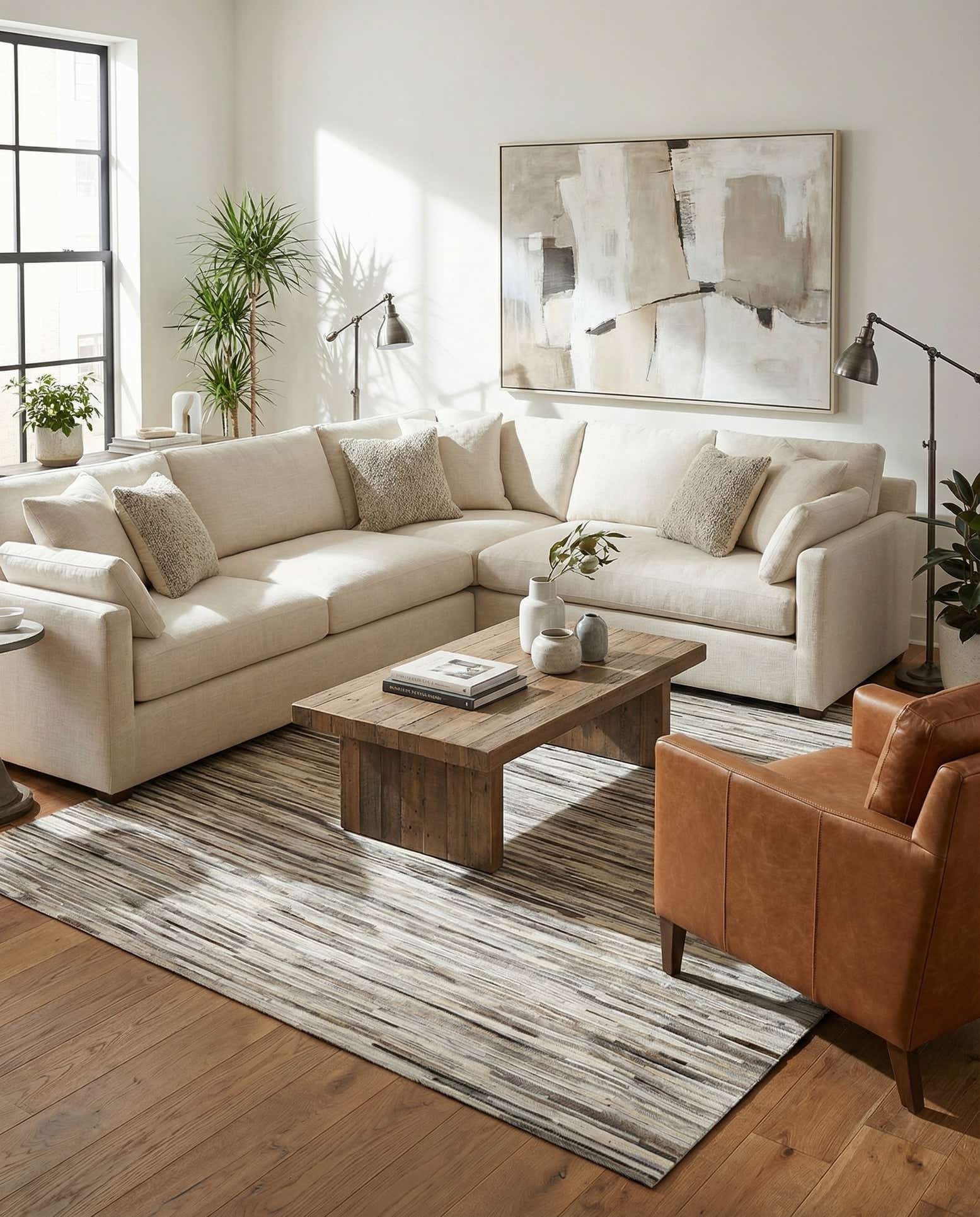5' 1 x 8' 1 Cowhide - Patchwork Rug