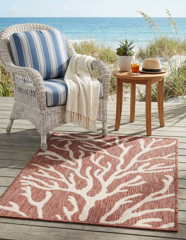 Detail image of 2' x 3'  Washable Coastal Indoor / Outdoor Rug