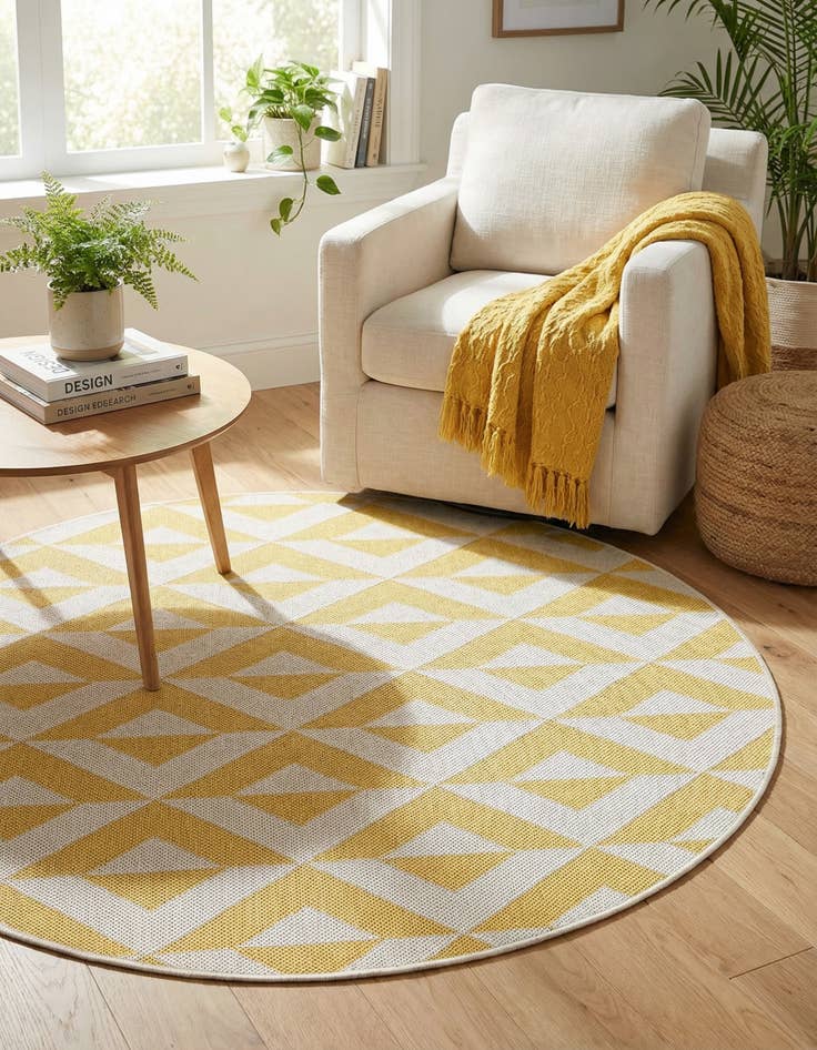 Detail image of 4' x 4' Easy-Clean Jill Zarin Napa Indoor / Outdoor Round Rug