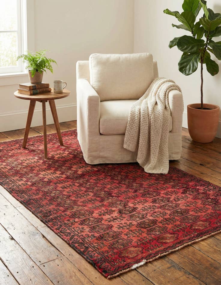 Detail image of 2' 10 x 5' 5  Hand Knotted Ultra Vintage Persian Wool Rug