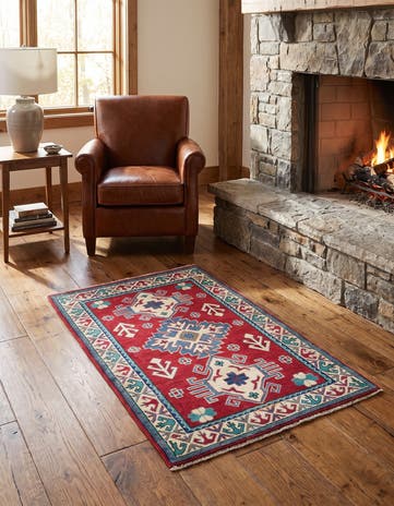 3' 4 x 5' 3 Hand Knotted Kazak Rug