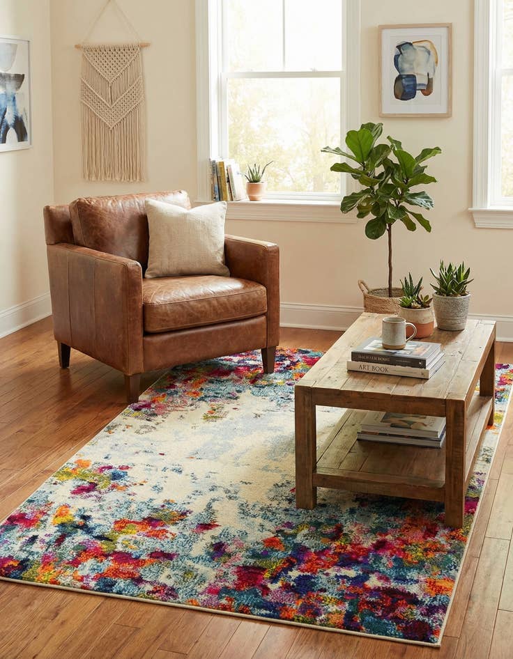 Detail image of  3' 3 x 5' 3  Washable Theia Rug