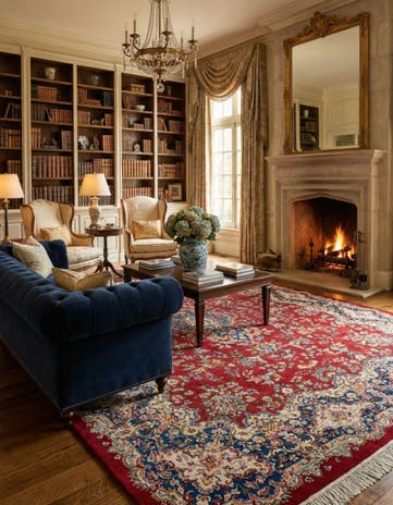 7' 11 x 10' 9 Hand Knotted Kerman Persian Wool Rug