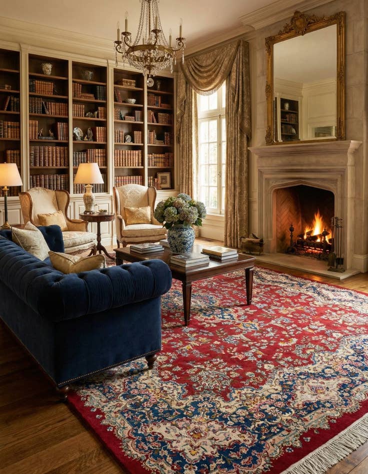 Detail image of  7' 11 x 10' 9  Hand Knotted Kerman Persian Wool Rug