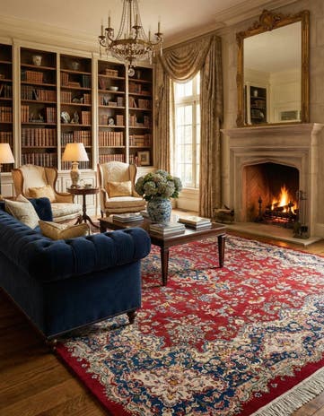 7' 11 x 10' 9 Hand Knotted Kerman Persian Wool Rug
