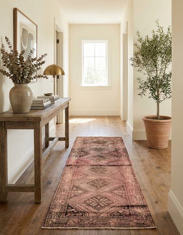 3' 4 x 8' 10 Hand Knotted Ultra Vintage Persian Wool Runner Rug