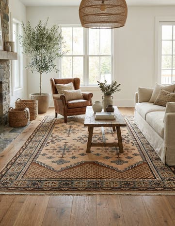 6' 6 x 9' 7 Hand Knotted Moroccan Wool Rug