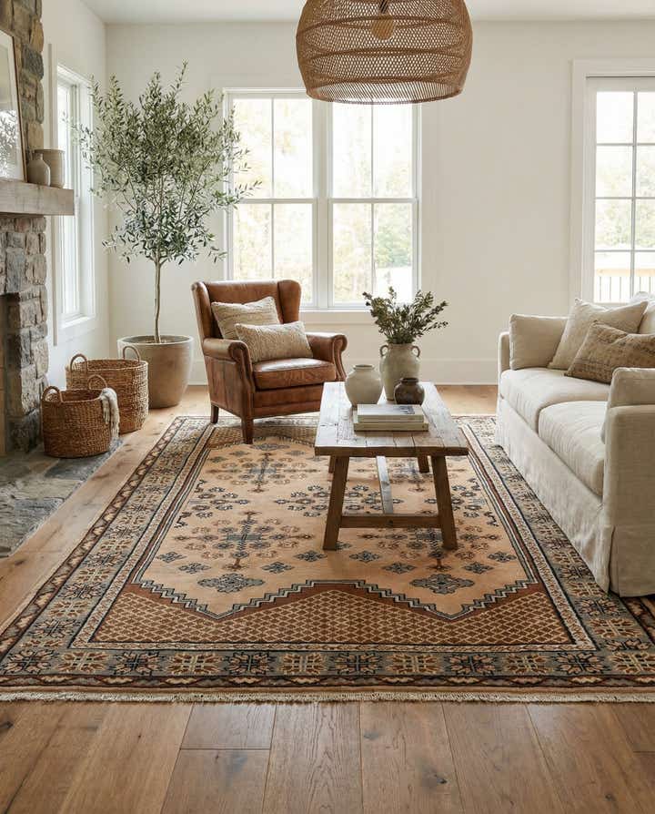 6' 6 x 9' 7 Hand Knotted Moroccan Wool Rug