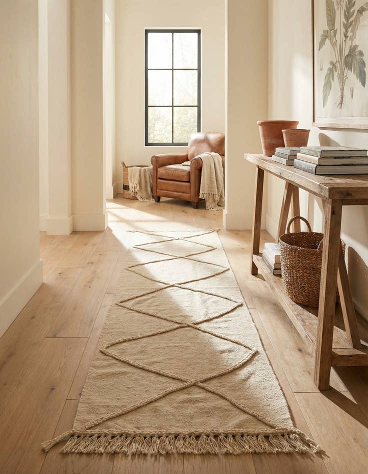 Detail image of 2' 5 x 9' 10  Hand Knotted Moroccan Wool Runner Rug