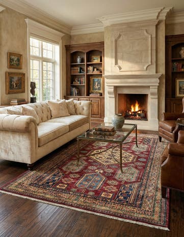 6' 1 x 9' 1 Hand Knotted Kazak Wool Rug