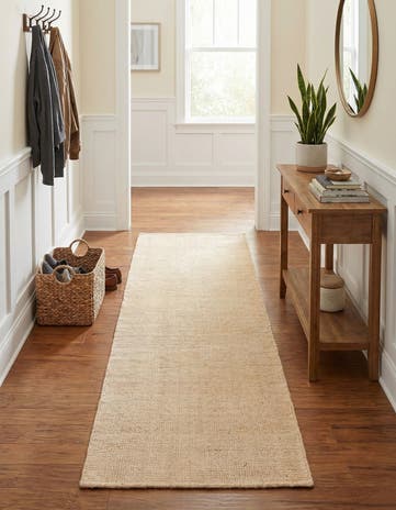 Oat Beige Hand Woven Jill Zarin English Manor Wool Runner Rug