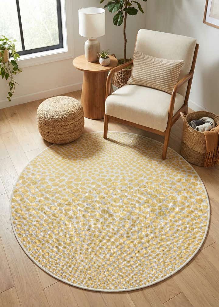 4' x 4' Easy-Clean Jill Zarin Cape Town Indoor / Outdoor Round Rug
