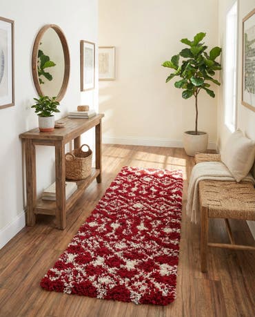  2' x 8' Moroccan Trellis Shag Runner Rug