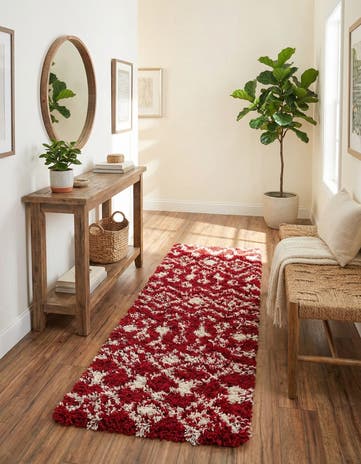 2' x 8' Moroccan Trellis Shag Runner Rug