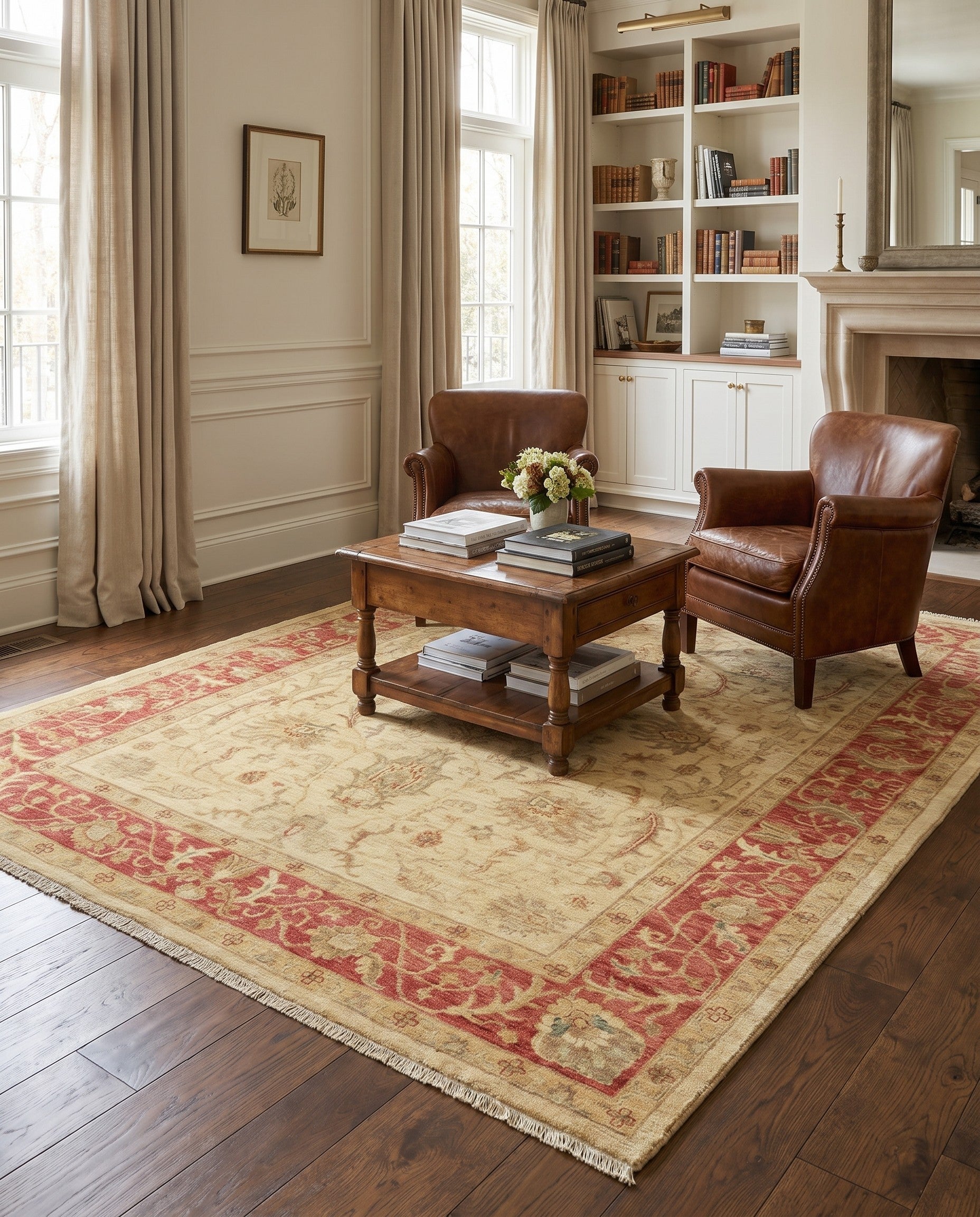 5' 9 x 6' 8 Hand Knotted Peshawar Ziegler Rug