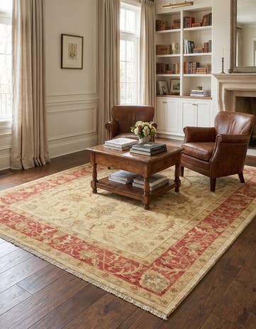 5' 9 x 6' 8 Hand Knotted Peshawar Ziegler Rug