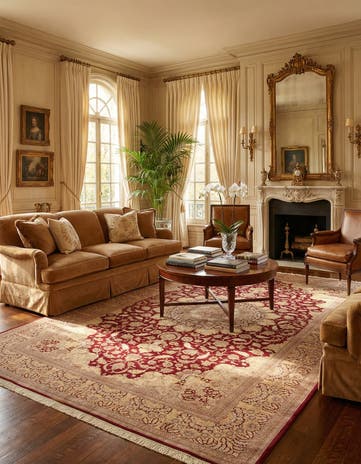 6' 6 x 9' 9 Ghom Silk Rug
