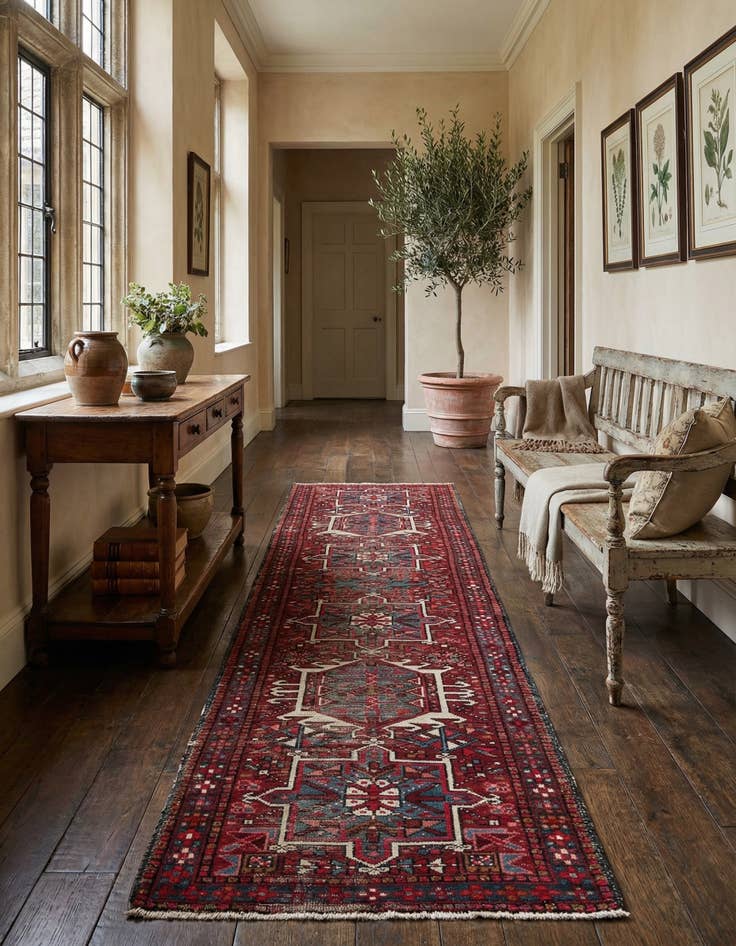 Detail image of  2' 3 x 8' 7  Hand Knotted Gharajeh Persian Wool Runner Rug