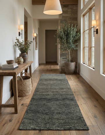 2' 7 x 9' 9 Hand Knotted Gabbeh Wool Runner Rug
