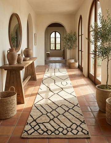 2' x 15' 3 Hand Knotted Moroccan Wool Runner Rug