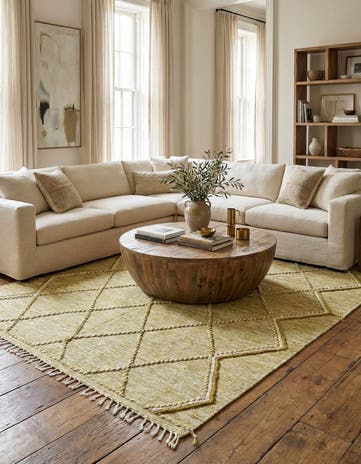 6' 9 x 10' Hand Knotted Moroccan Wool Rug