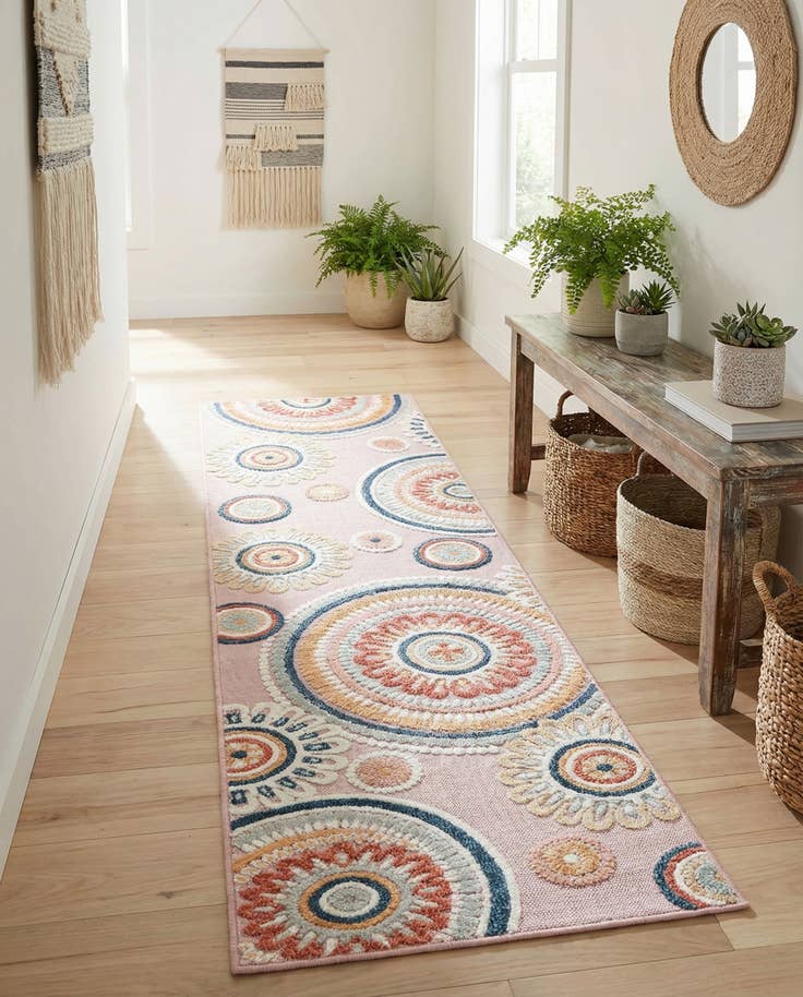 Detail image of 2' 2 x 8' Easy-Clean Botanical Indoor / Outdoor Runner Rug
