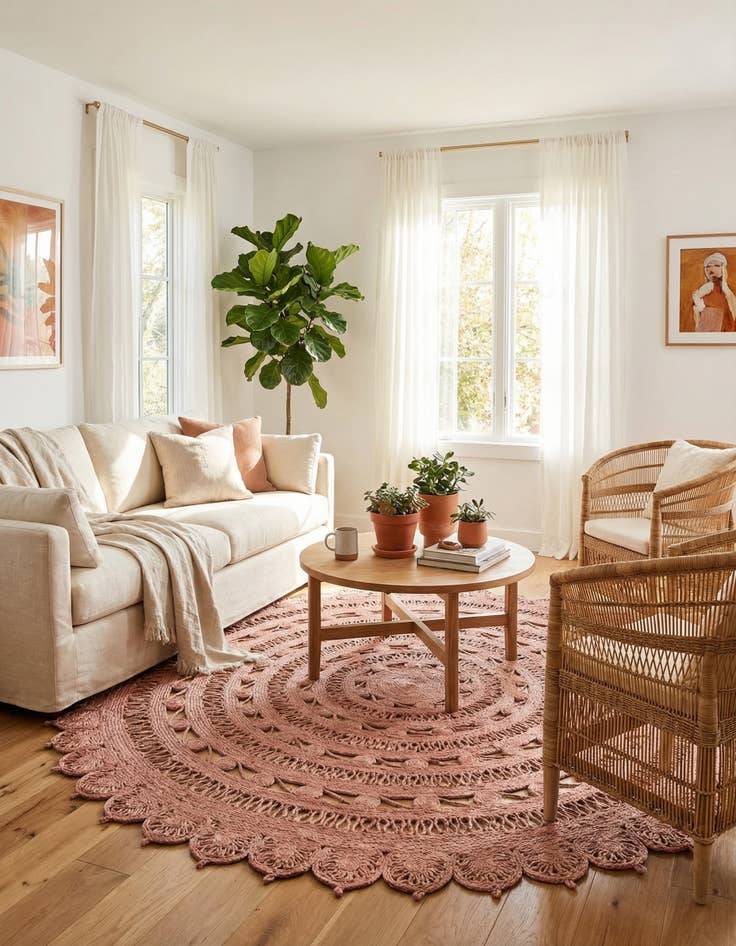 Detail image of  7' 10 x 7' 10  Hand Braided Jute Round Rug